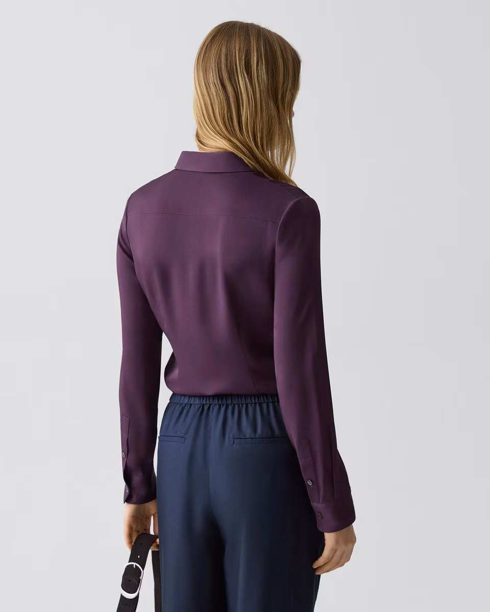 Fitted Shirt in Silk Georgette