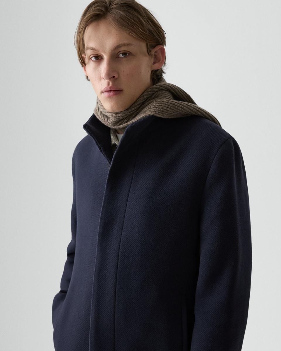 Belvin Coat in Textured Wool-Blend Melton