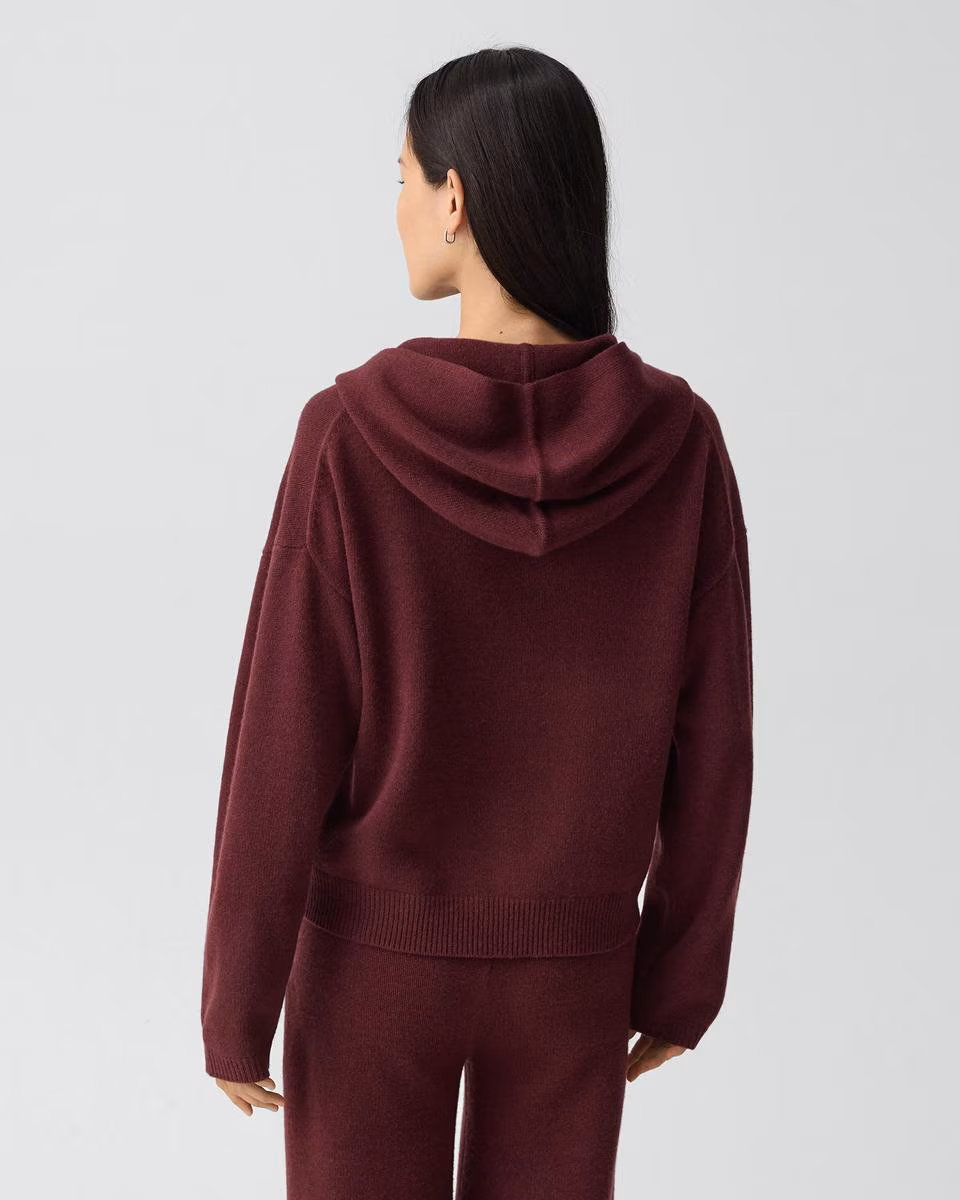 Oversized Hoodie in Felted Wool-Cashmere