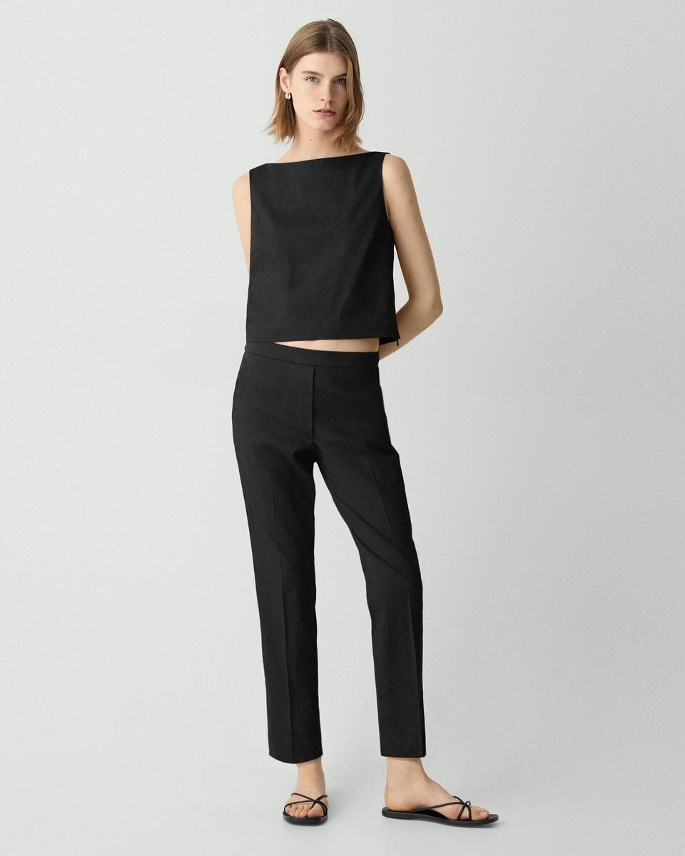 Sleeveless Boatneck Top in Good Linen