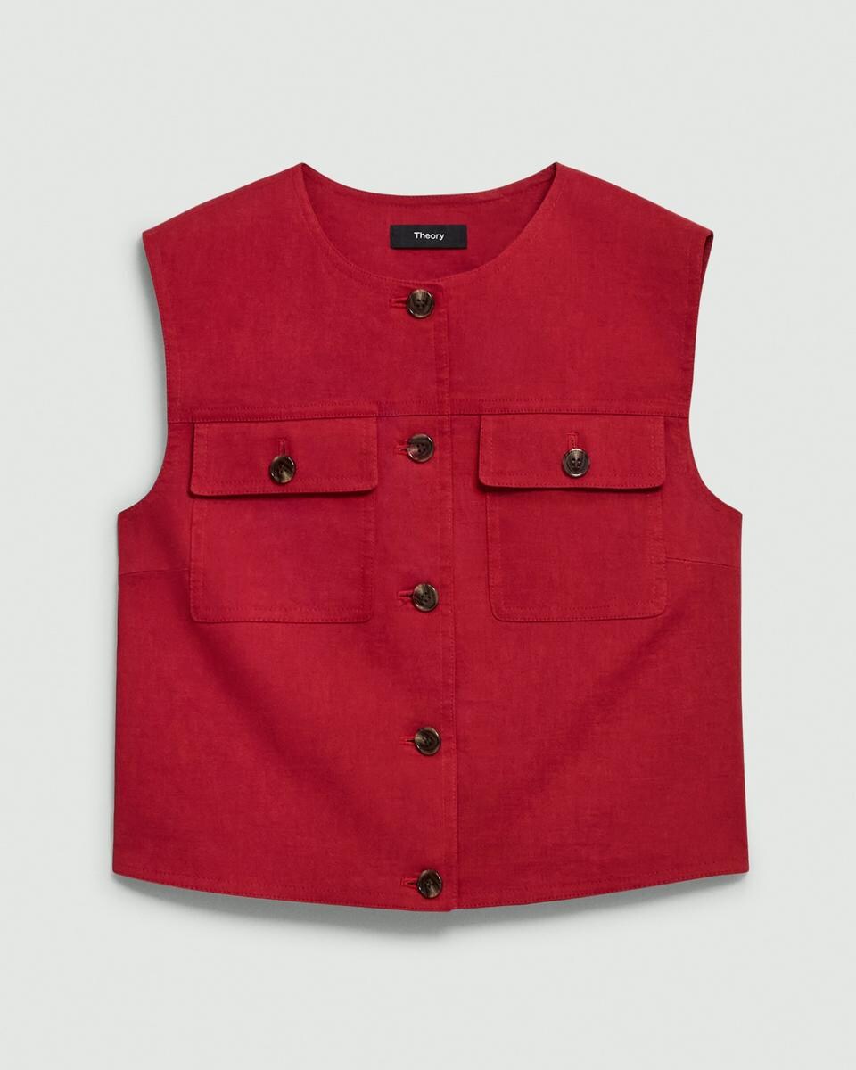 Trucker Vest in Good Linen