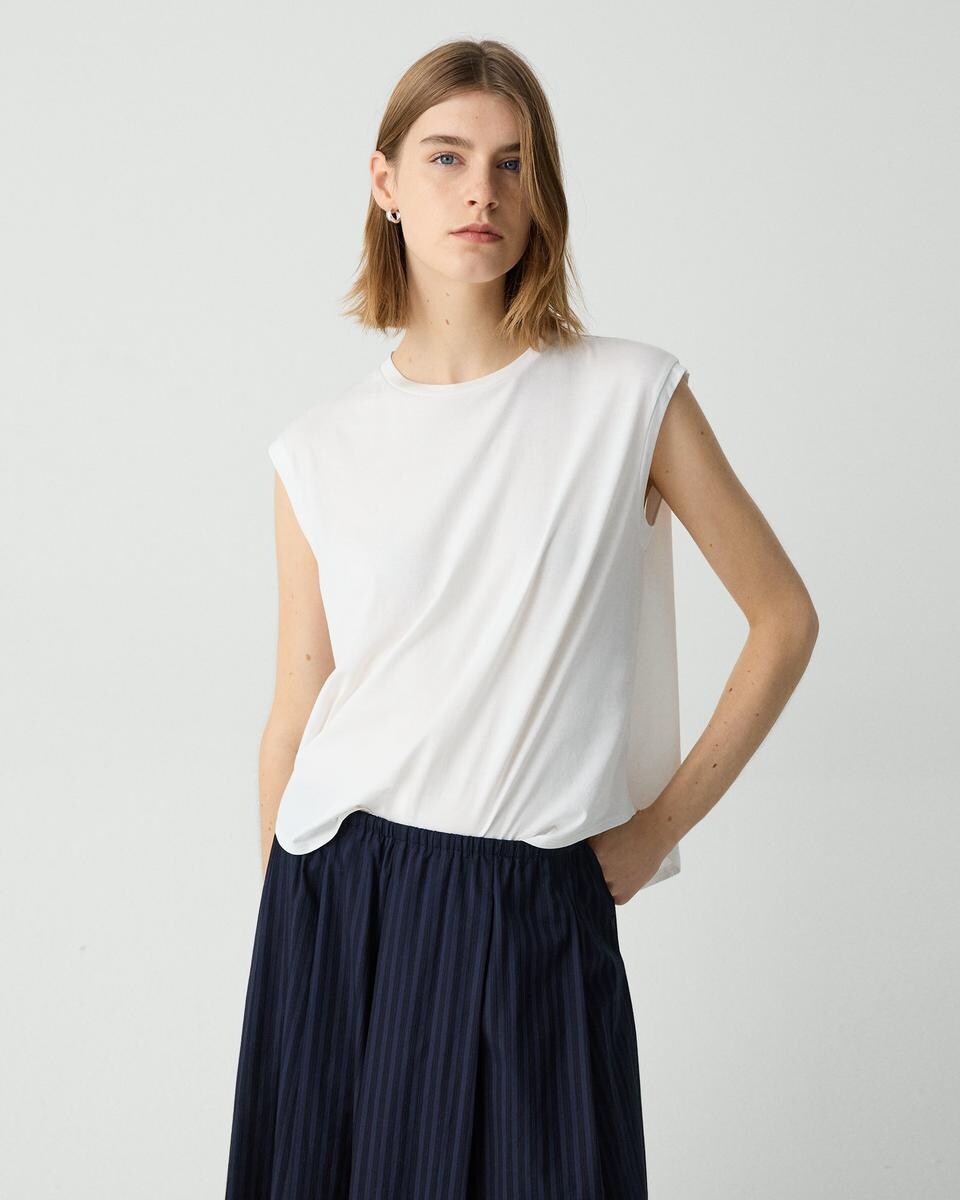 Shirttail Tank Top in Cotton