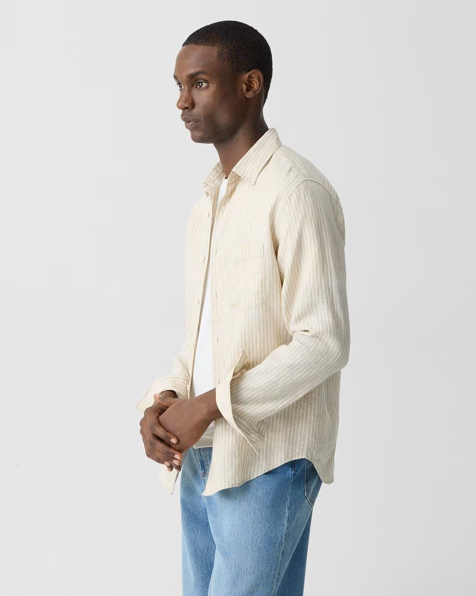 Irving Shirt in Striped Linen