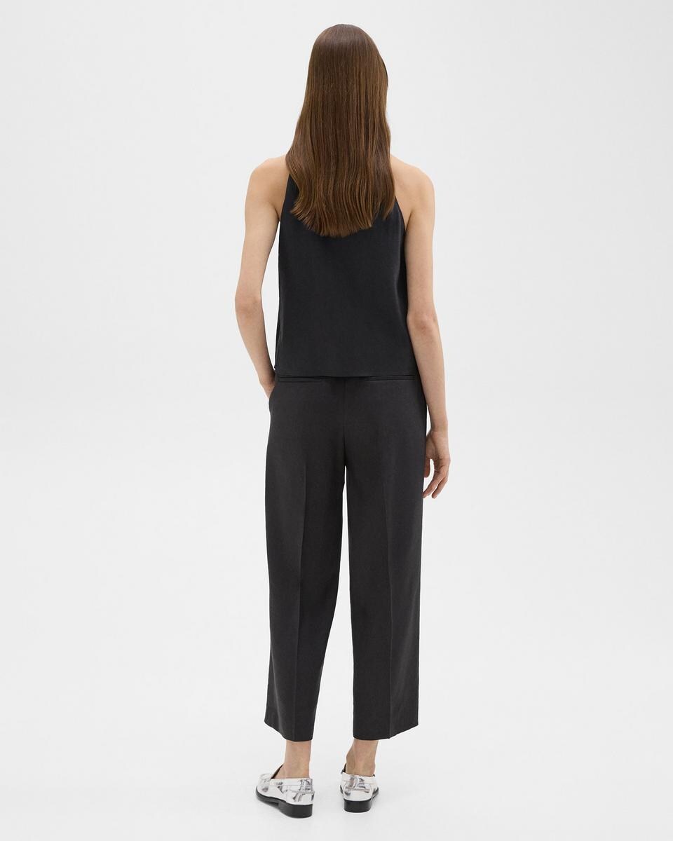 Straight Pull-On Pant in Linen-Viscose