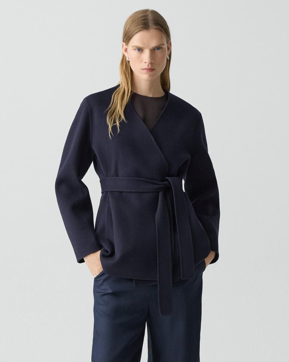 Cardigan Jacket in Double-Face Wool-Cashmere