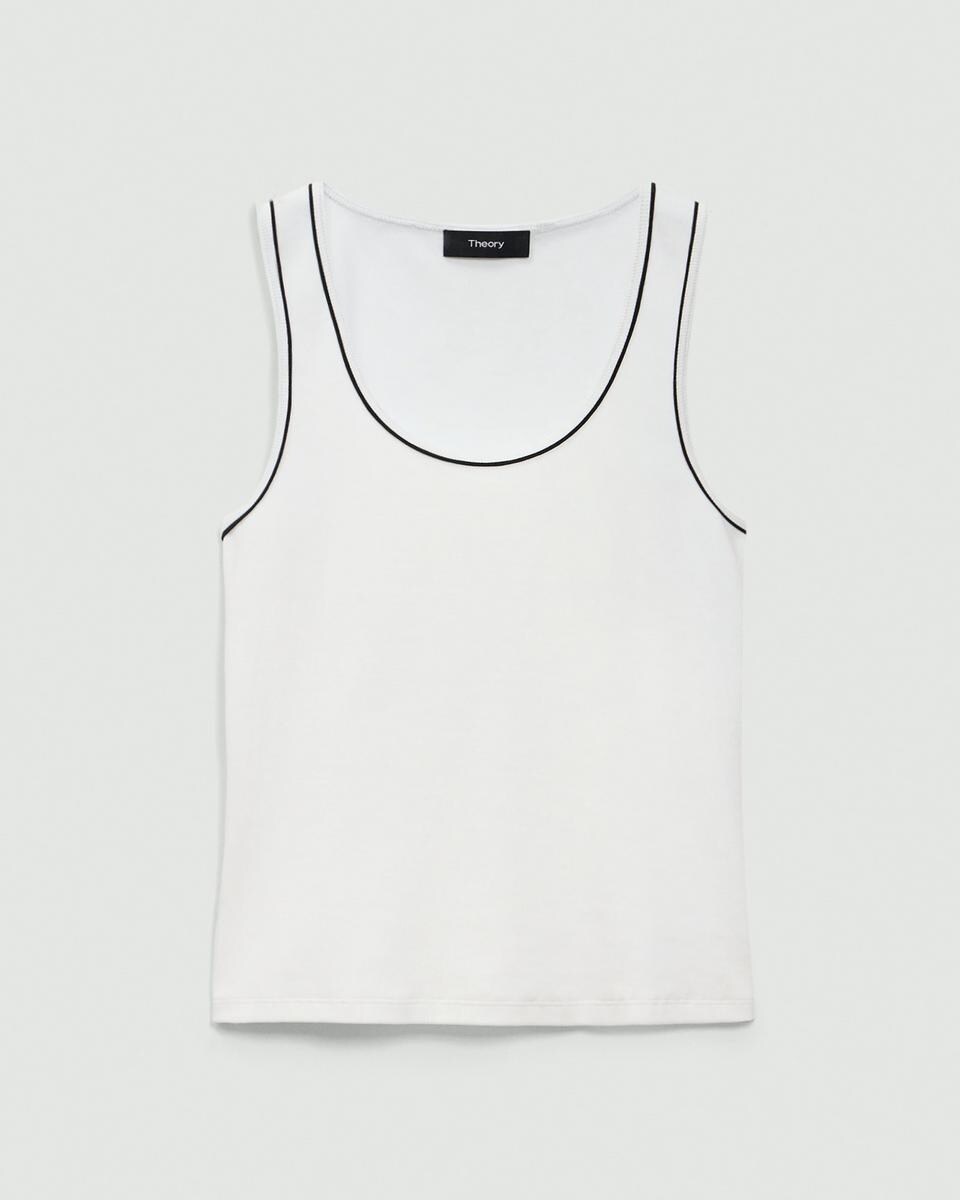 Scoop Neck Tank Top in Compact Stretch Knit