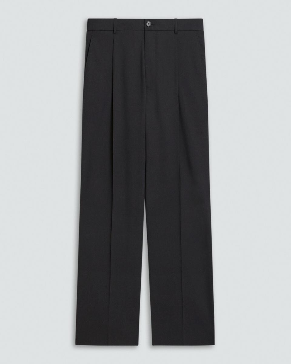 Relaxed Pleat Pant in Stretch Wool