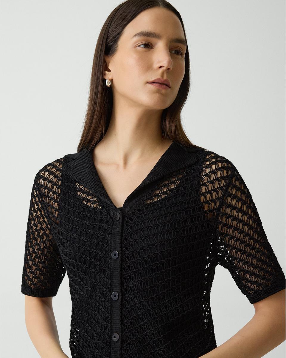 Short-Sleeve Camp Shirt in Sheen Cotton