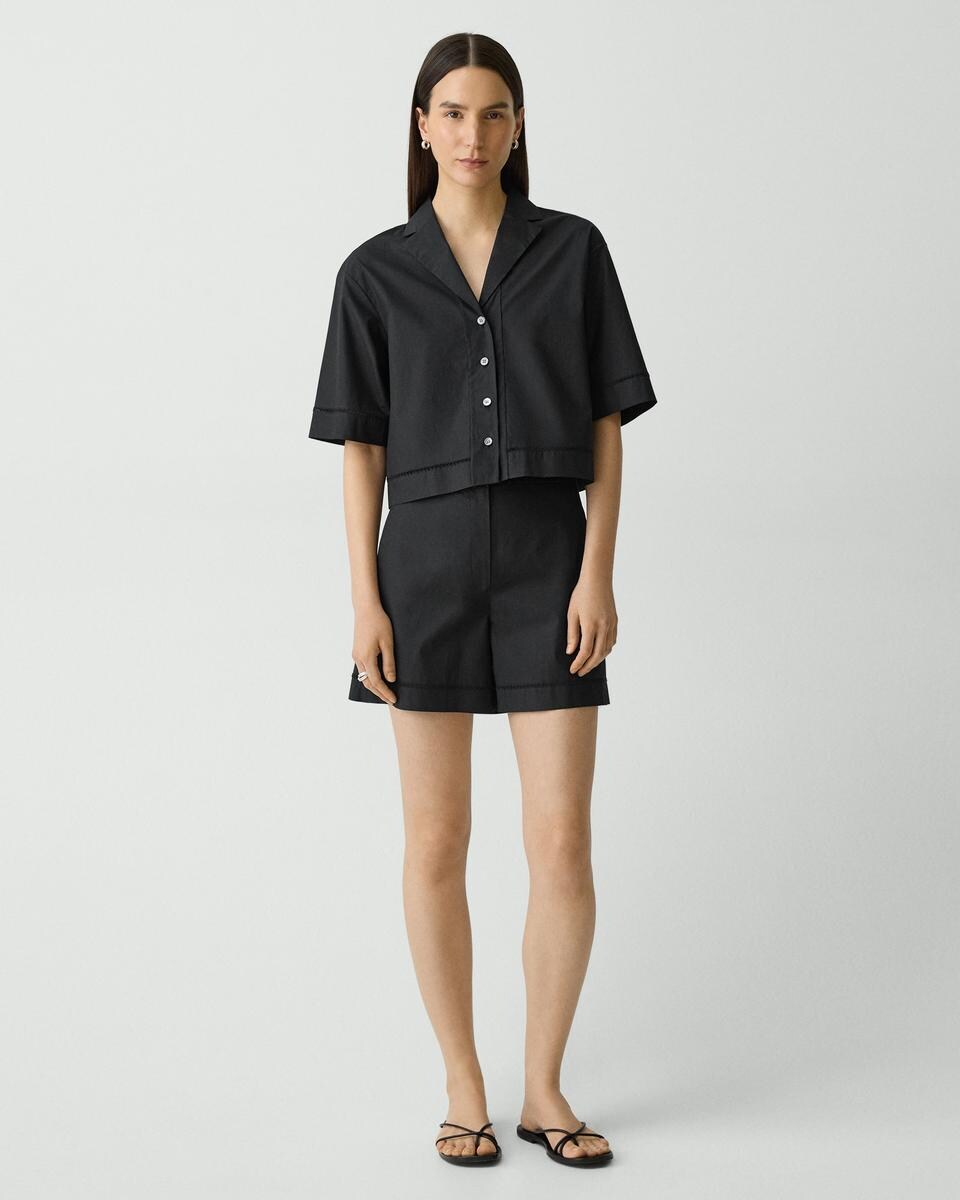 Eyelet Short in City Poplin