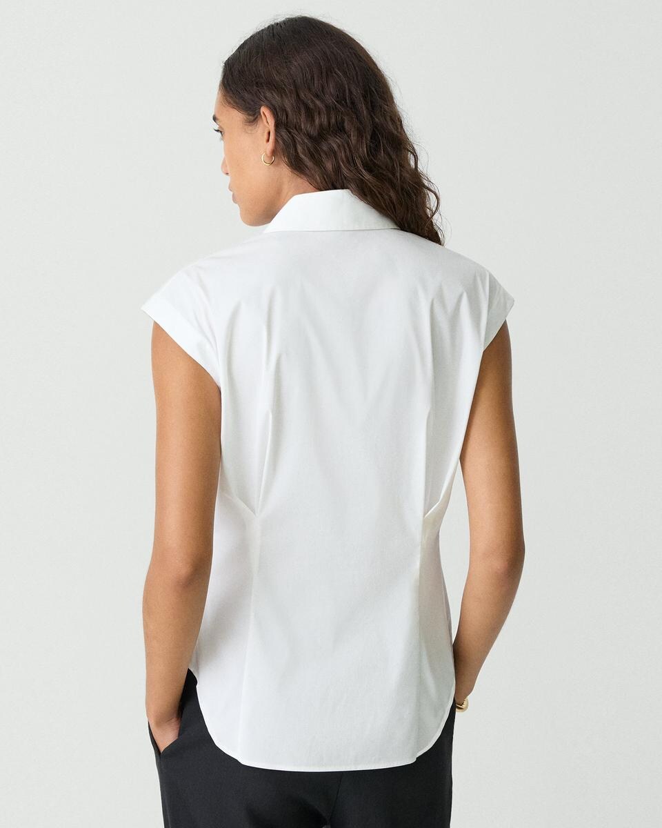 Cinched Cap Sleeve Shirt in Good Cotton