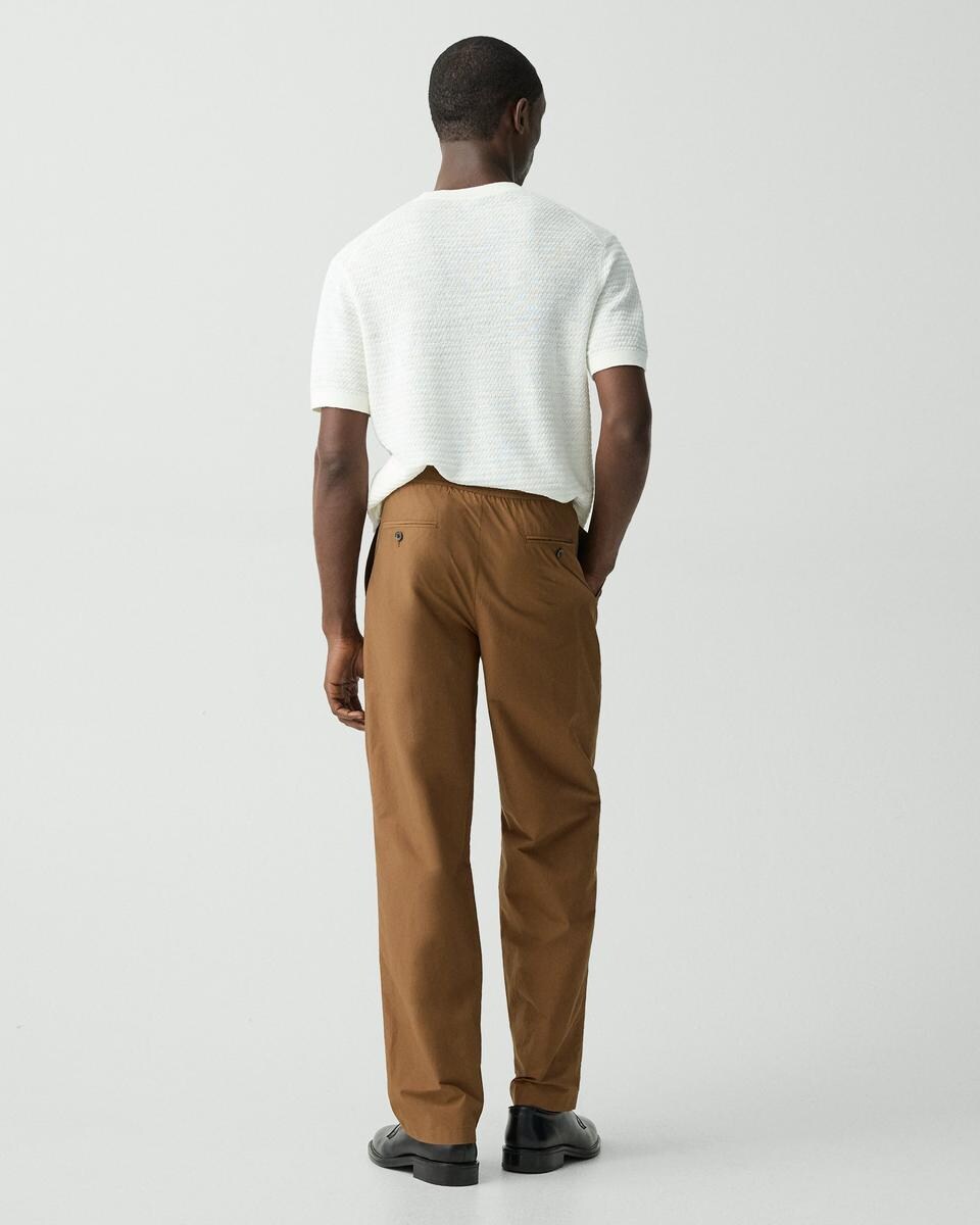 Pleated Drawstring Pant in Cotton-Blend