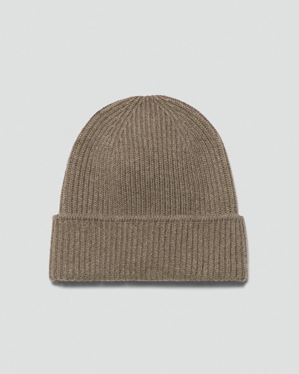 Ribbed Beanie in Cashmere