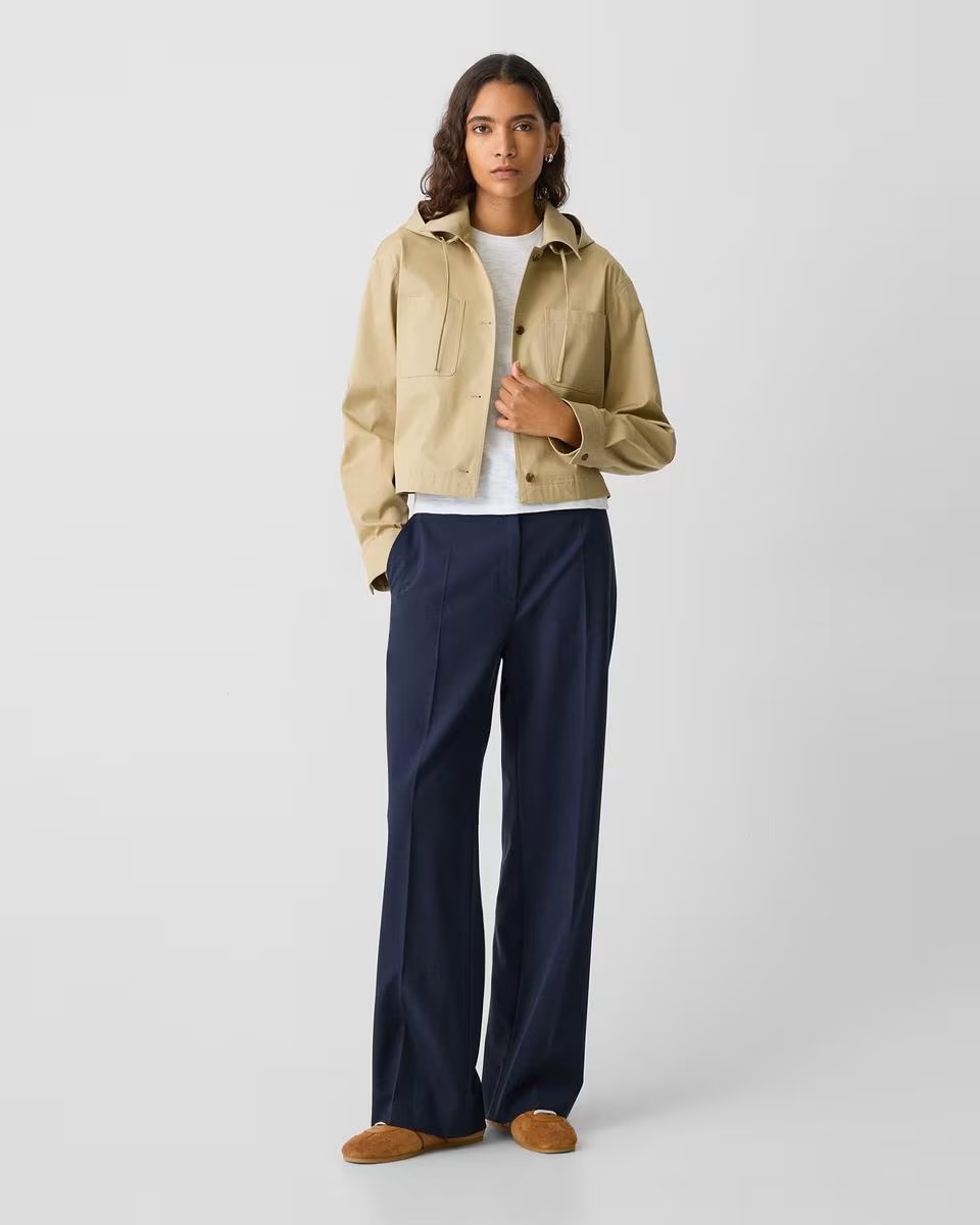 Hooded Jacket in Cotton Chino