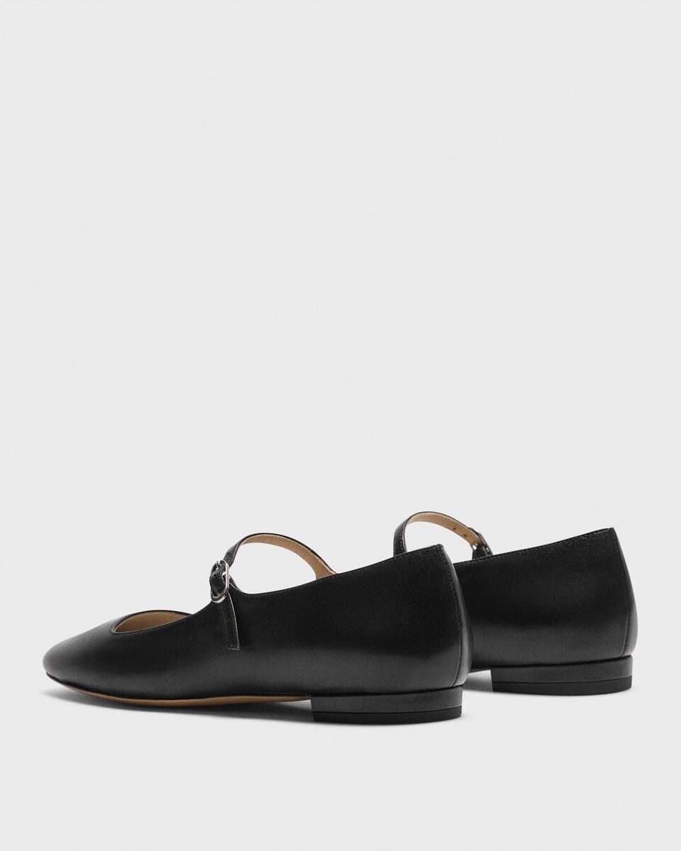Mary Jane Ballerina Flat in Leather