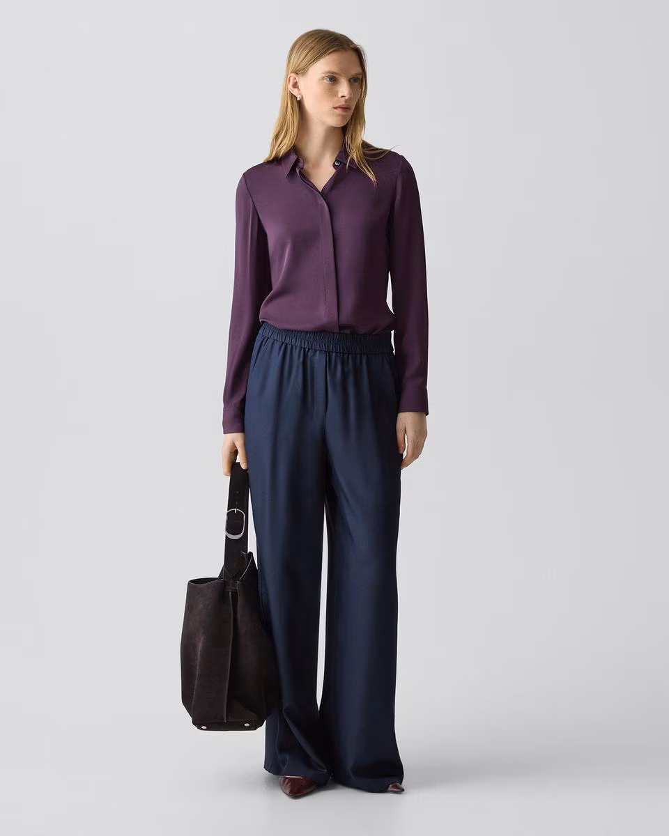 Fitted Shirt in Silk Georgette