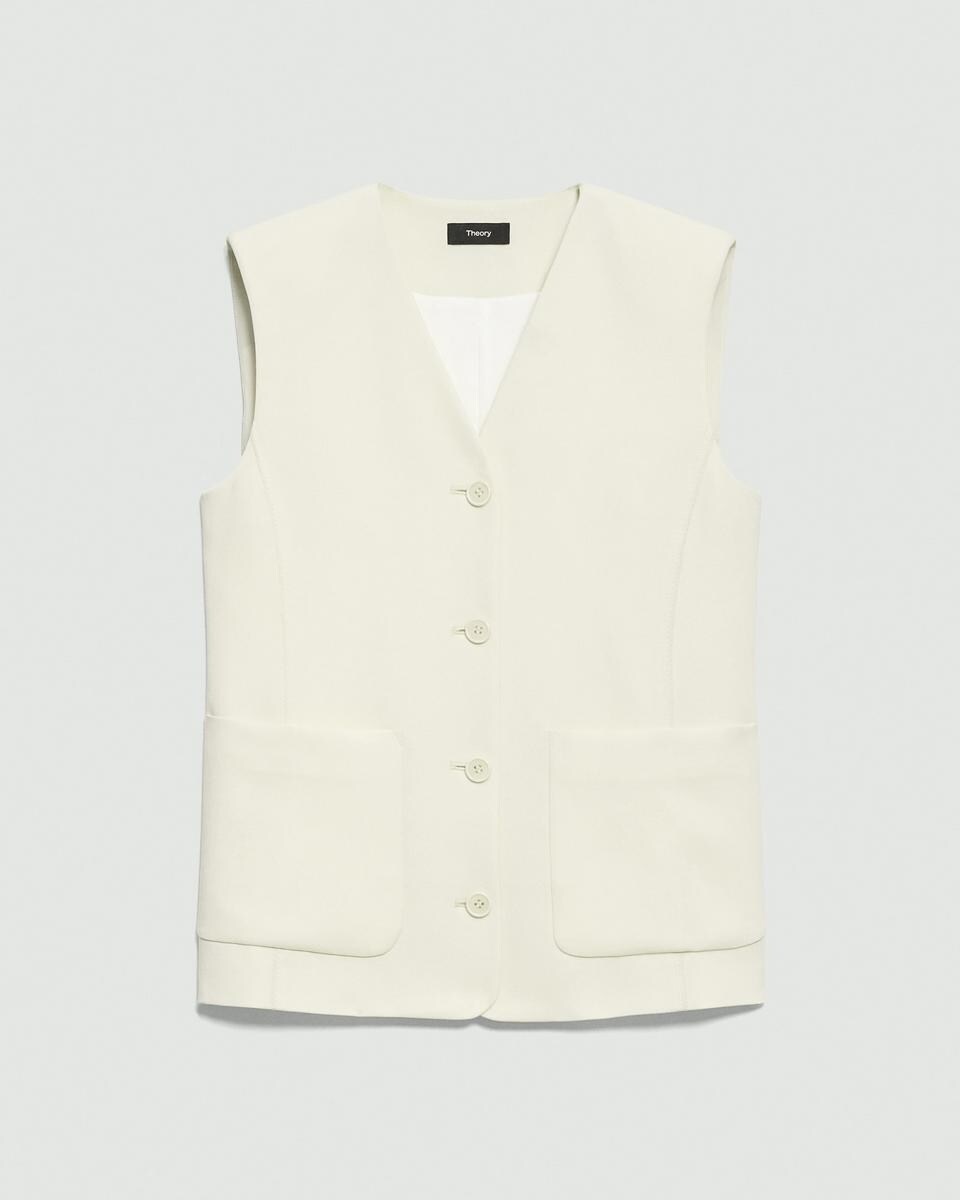 Zig Zag Vest in Satin Crepe