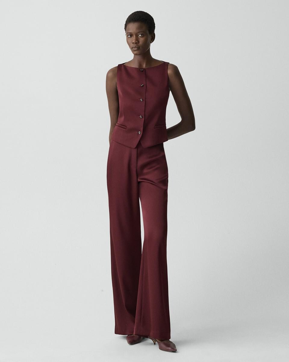 Boatneck Vest in Satin