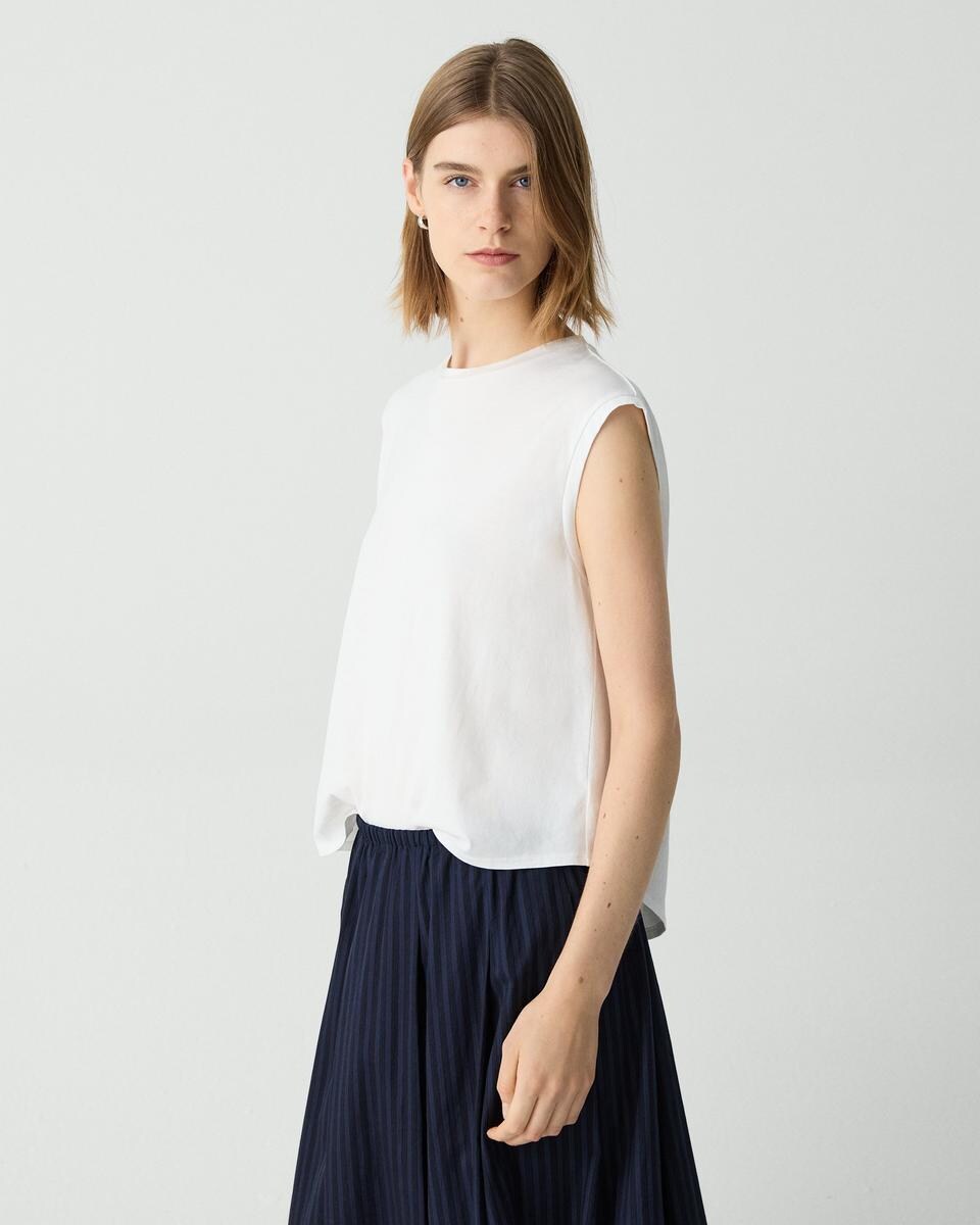 Shirttail Tank Top in Cotton