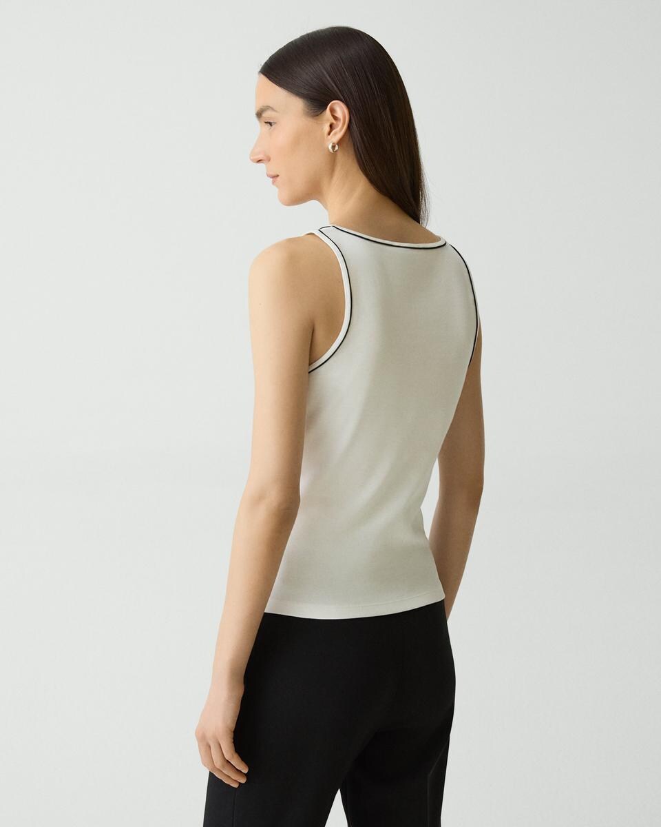 Scoop Neck Tank Top in Compact Stretch Knit