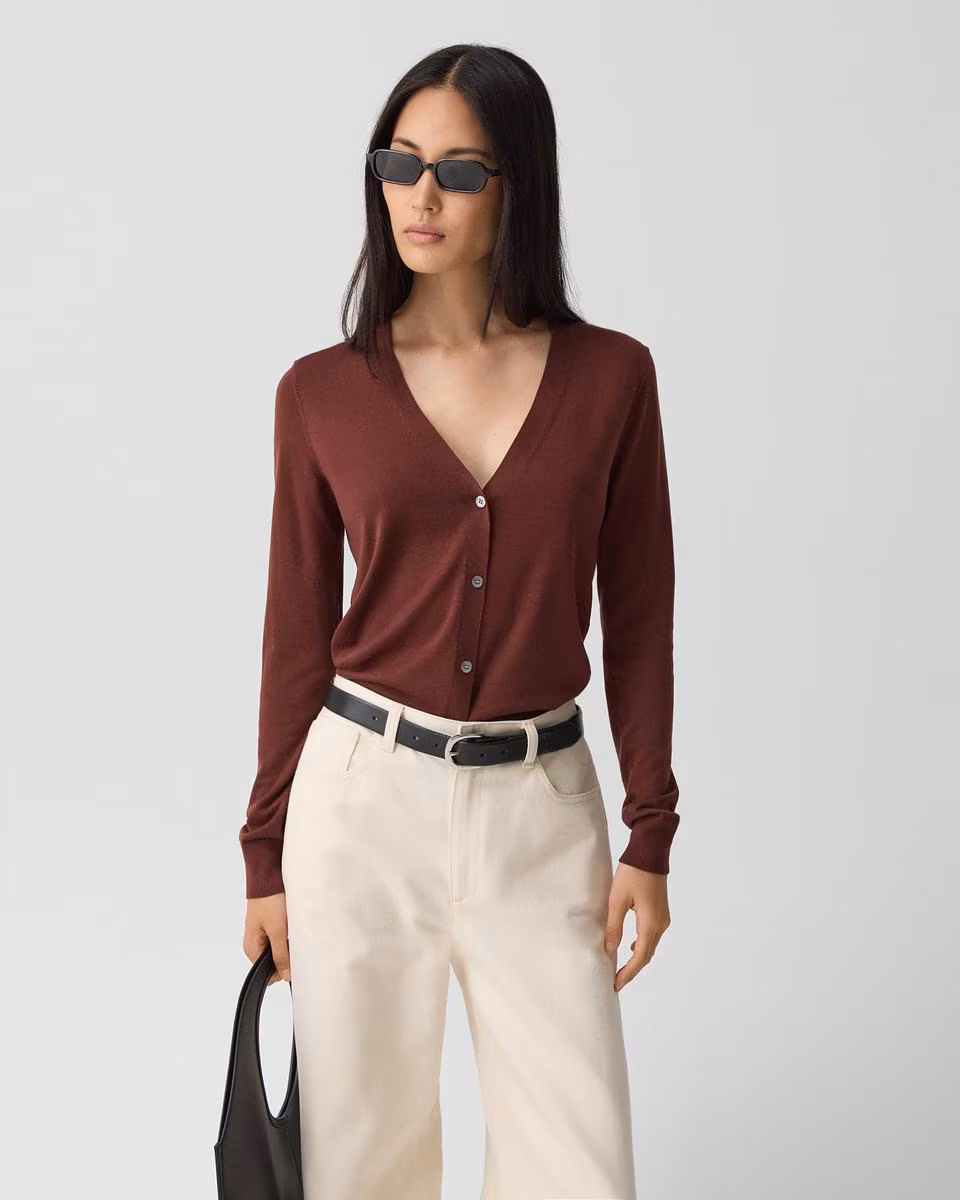 V-Neck Cardigan in Regal Wool