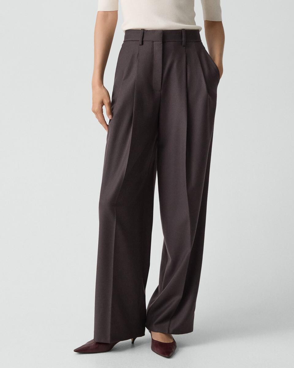 Double Pleat Pant, 29’’ in Sleek Flannel