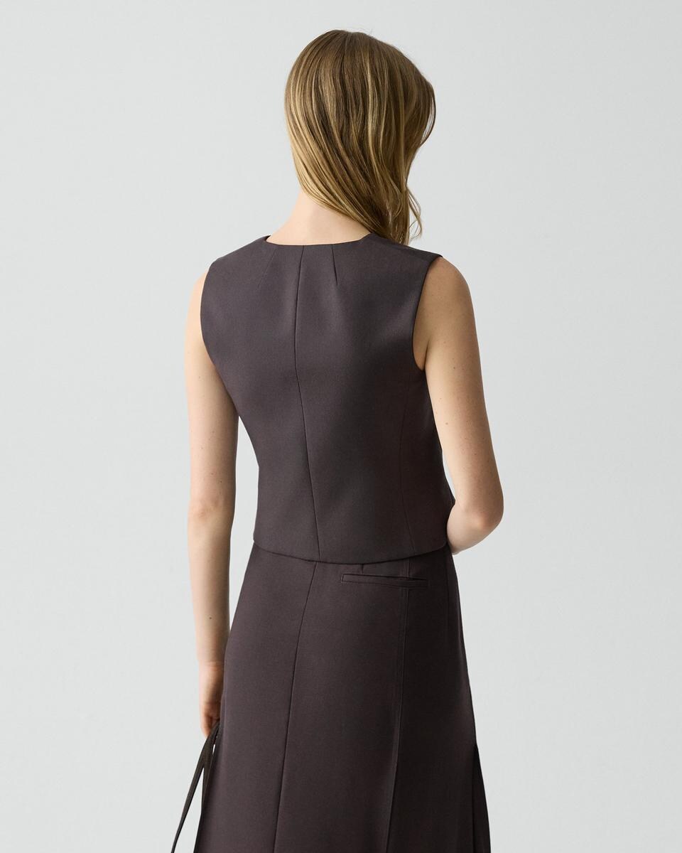 Shrunken Double-Breasted Vest in Sleek Flannel