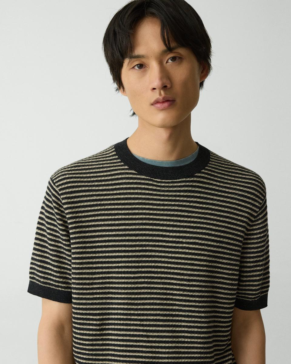 Striped Tee in Pacific Linen