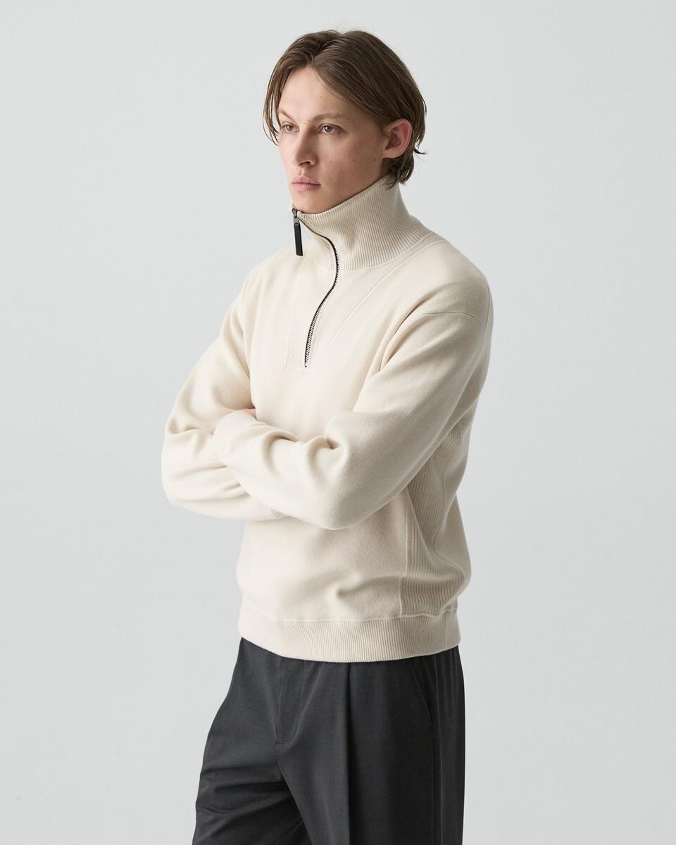Relaxed Quarter-Zip Sweatshirt in Wool Bilen