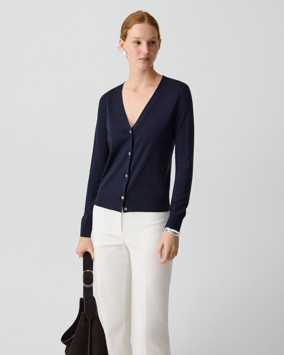 V-Neck Cardigan in Regal Wool