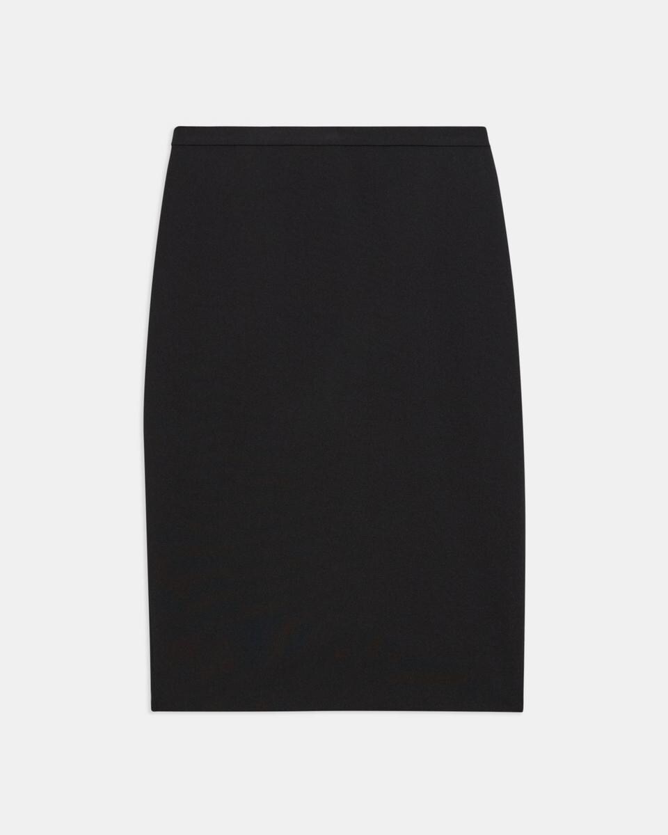 Slim Pencil Skirt in Stretch Wool