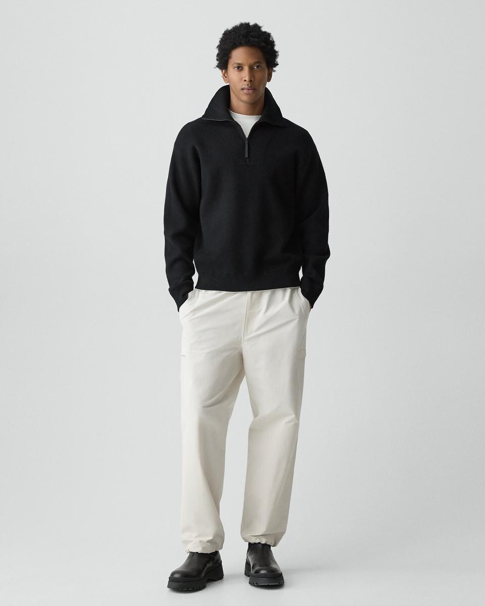 Relaxed Quarter-Zip Sweatshirt in Wool Bilen