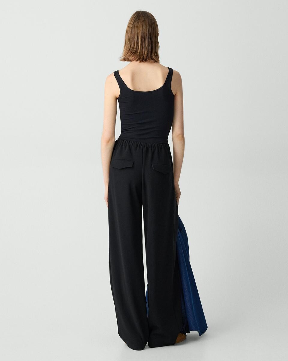 Pleated Pull-On Pant, 30'' in Admiral Crepe