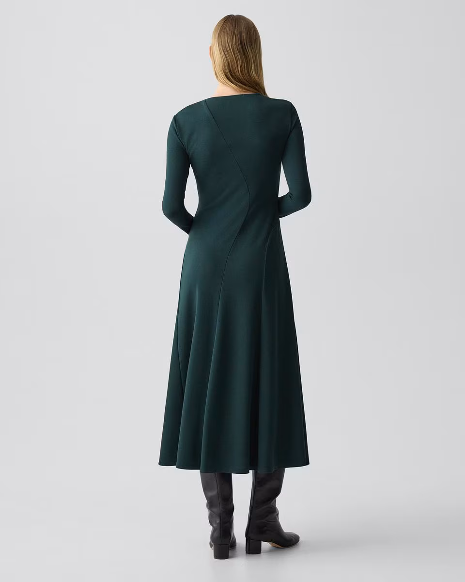 Twist Neck Dress in Crepe Jersey