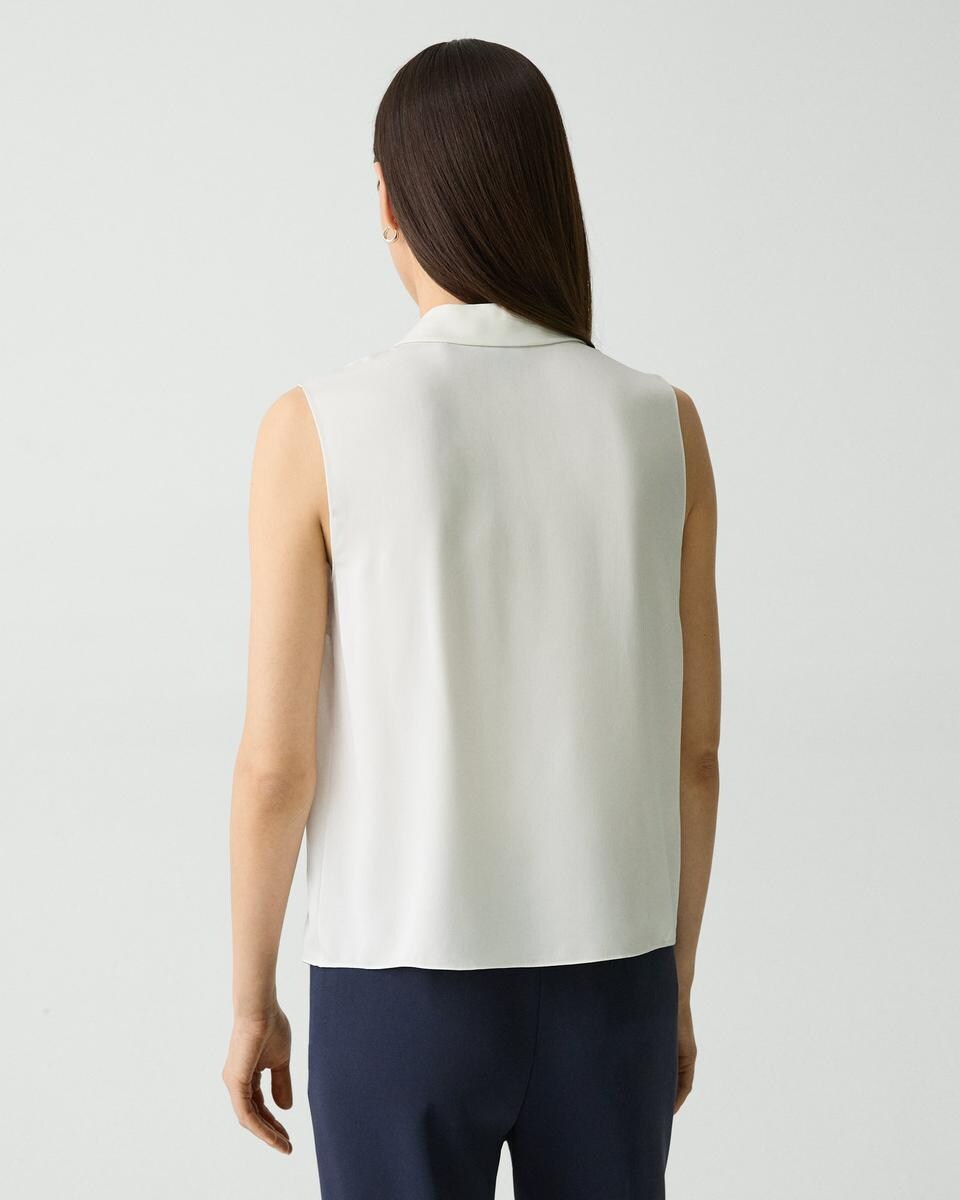 Camp Collar Blouse in Silk Georgette