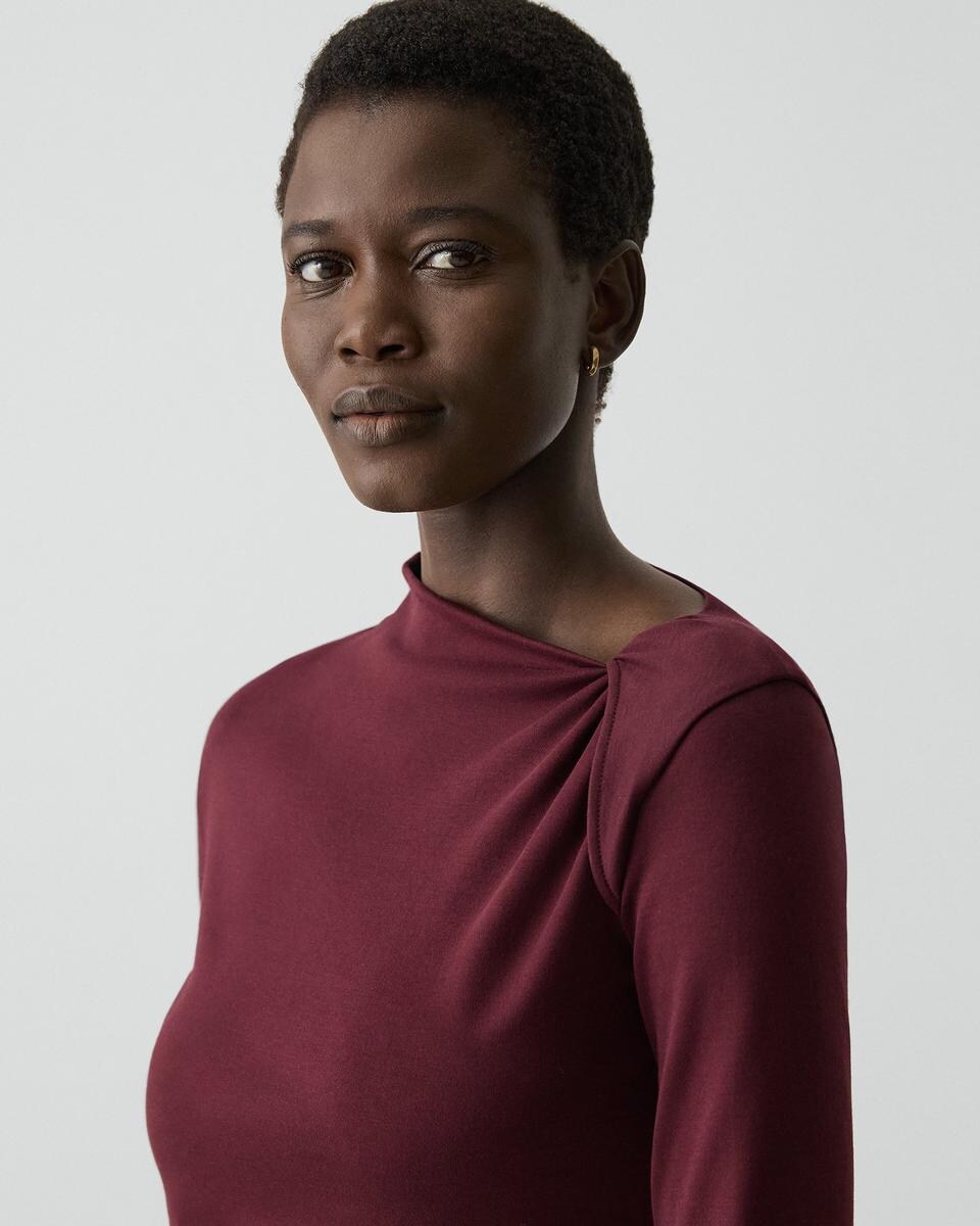 Twist Neck Top in Cotton Jersey