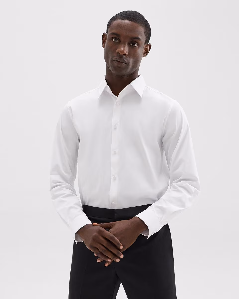 Sylvain Tuxedo Shirt in Stretch Cotton-Blend