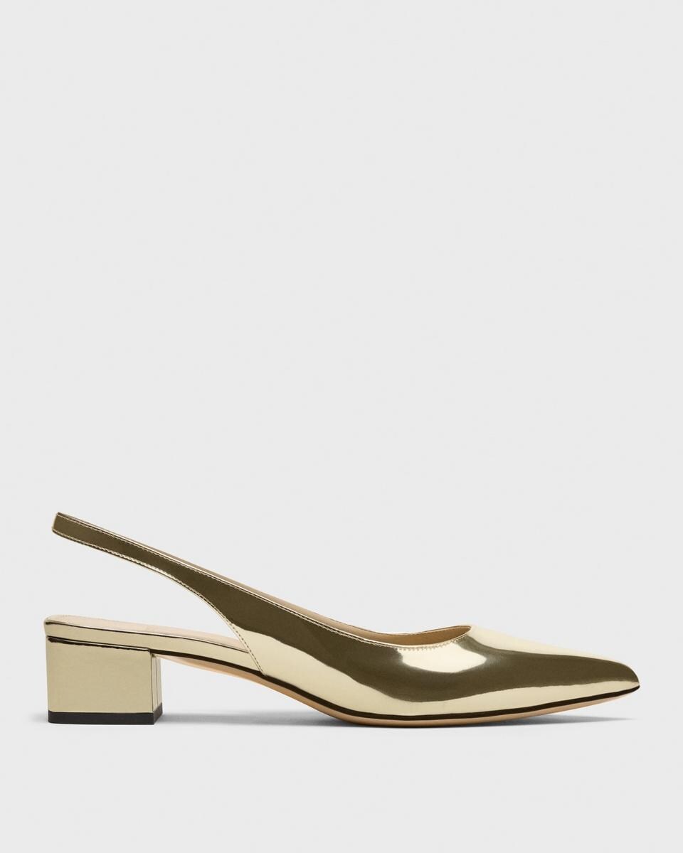 Slingback Pump in Metallic Leather