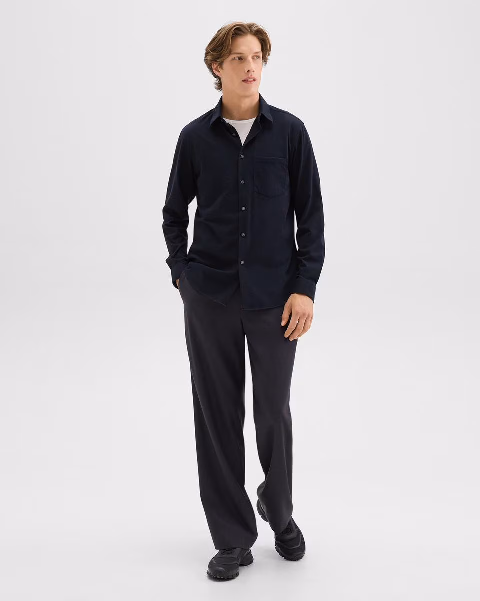 Irving Pocket Shirt in Brushed Structure Knit
