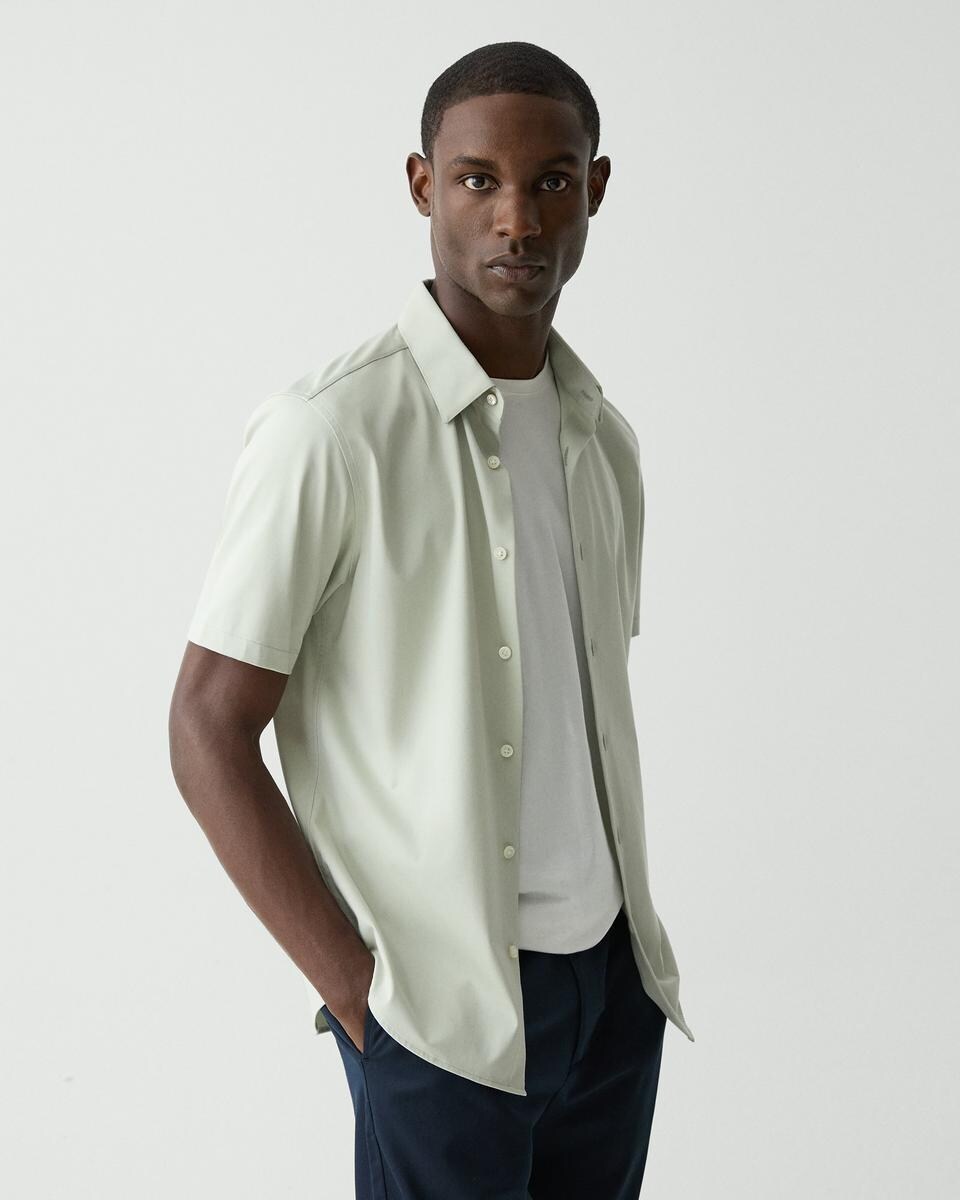 Irving Short-Sleeve Shirt in Structure Knit