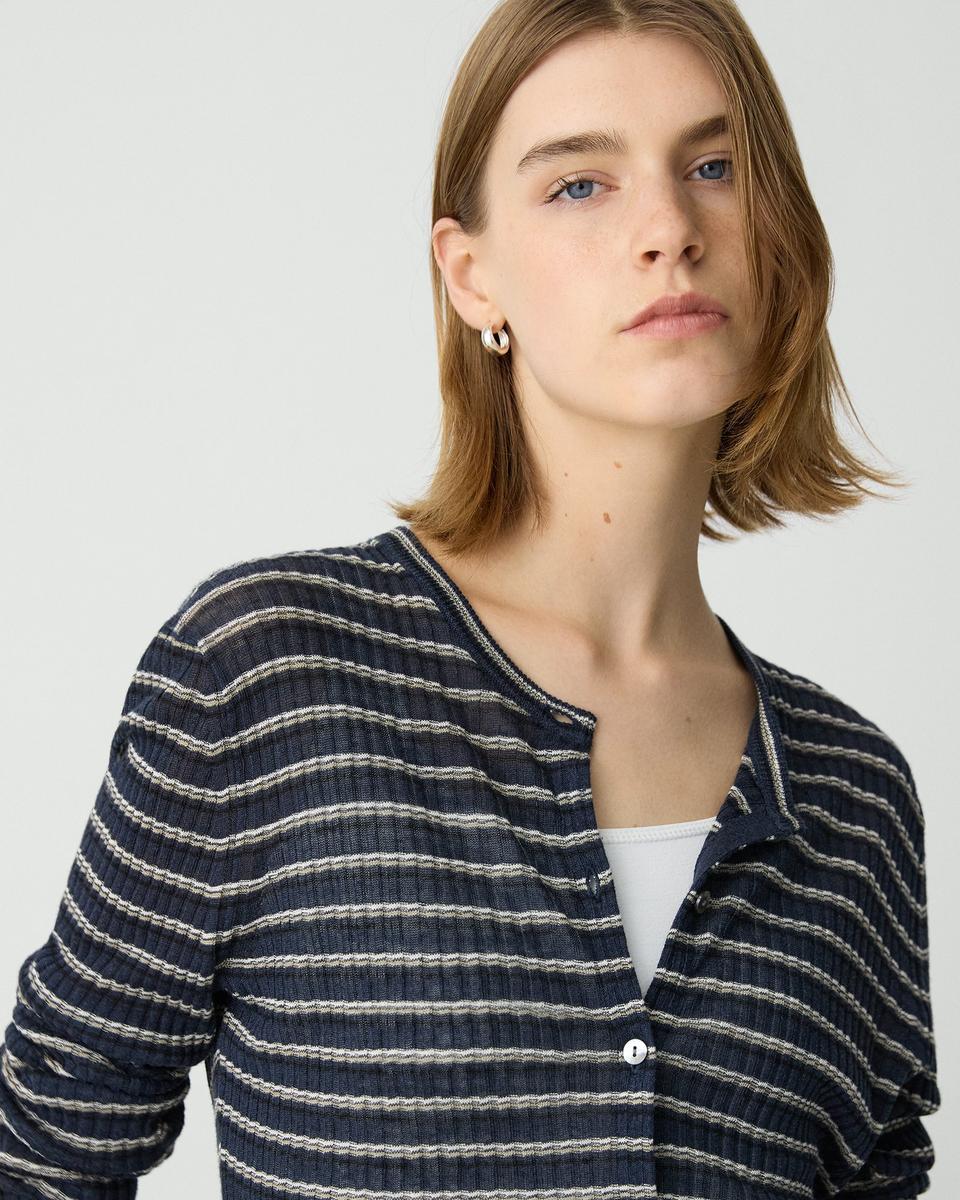 Cropped Cardigan in Linen-Blend