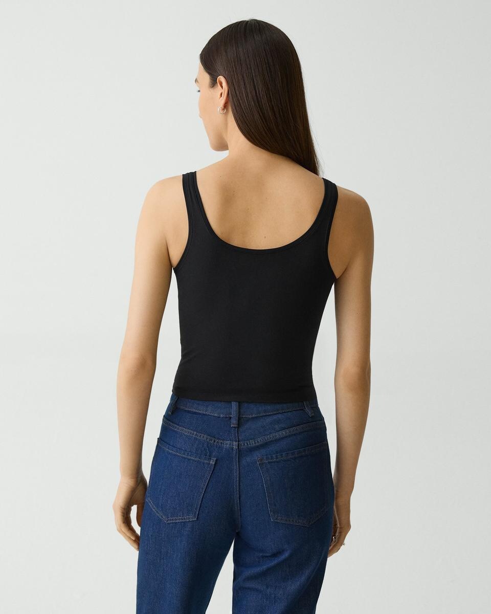 Cropped Tank Top in Stretch Nylon
