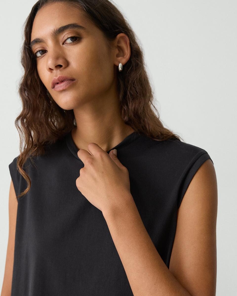 Shirttail Tank Top in Cotton