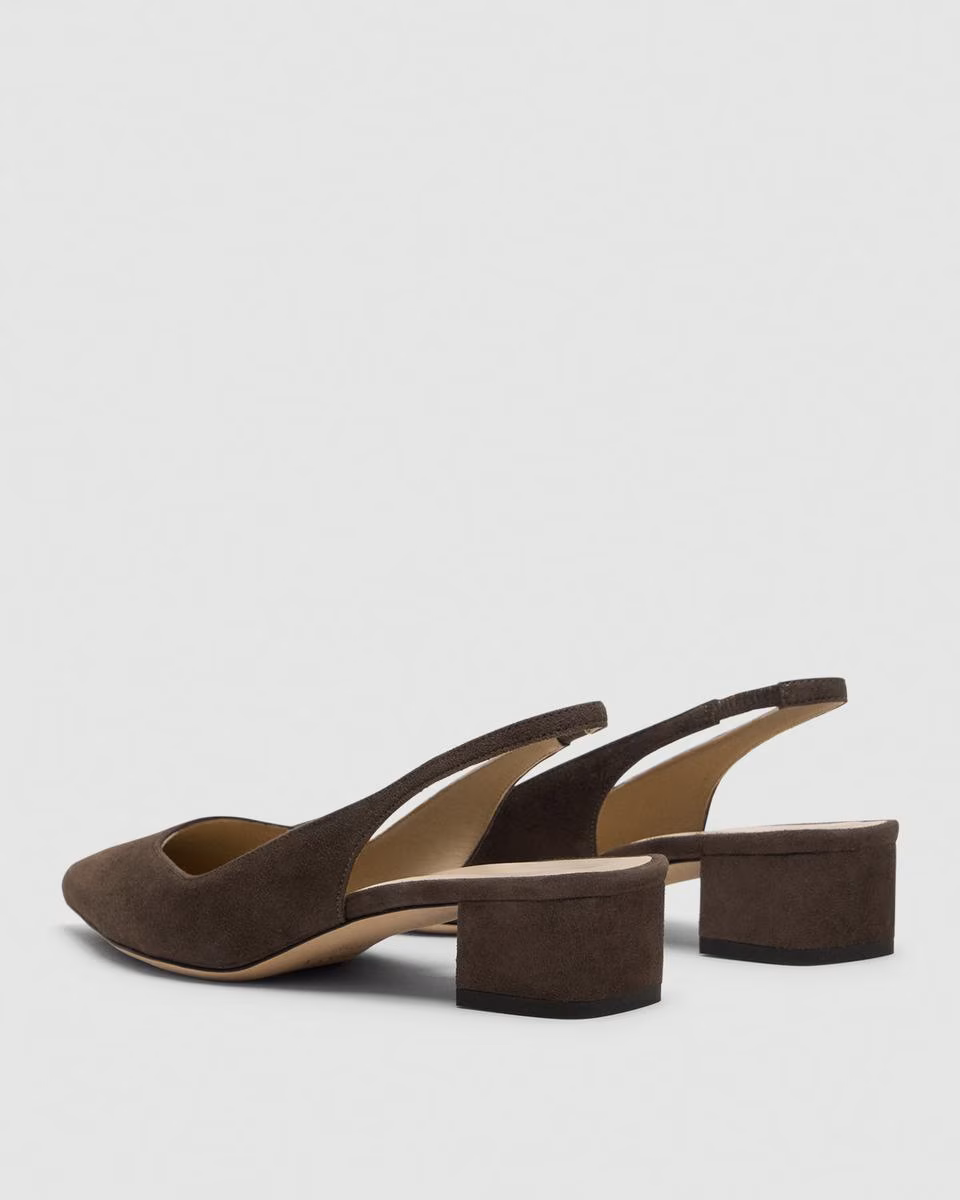 Block Heel Slingback in Suede