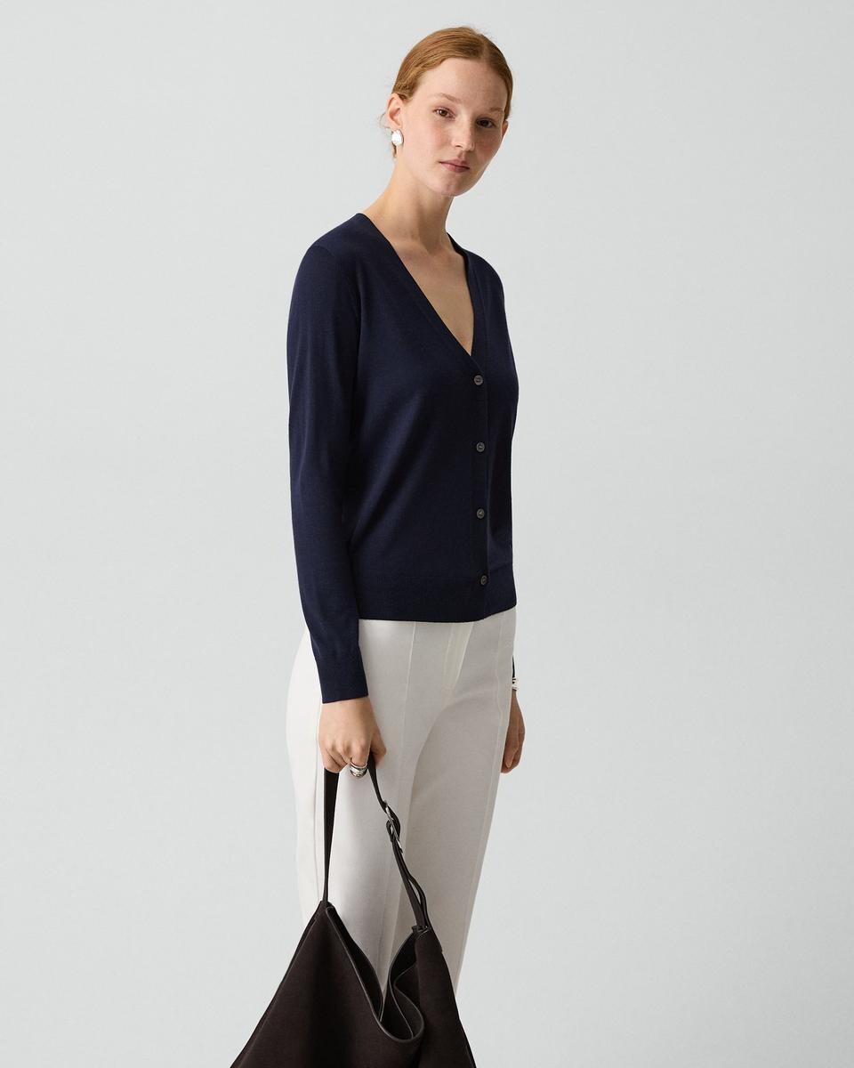 V-Neck Cardigan in Regal Wool