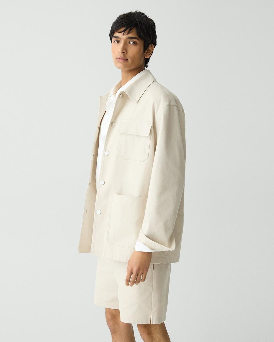 Utility Coat in Stretch Cotton Canvas