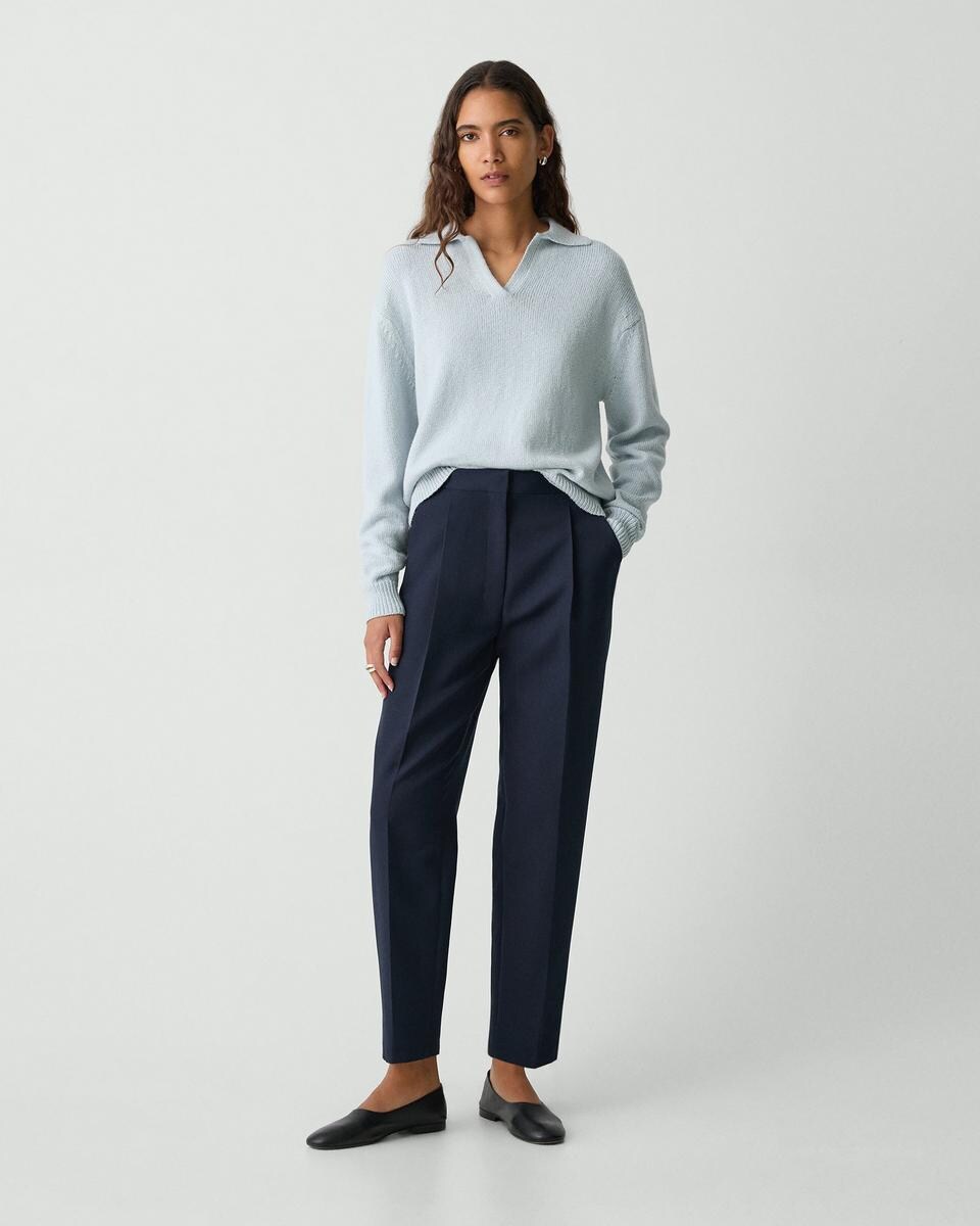 Tapered High-Rise Pant in Wool-Blend