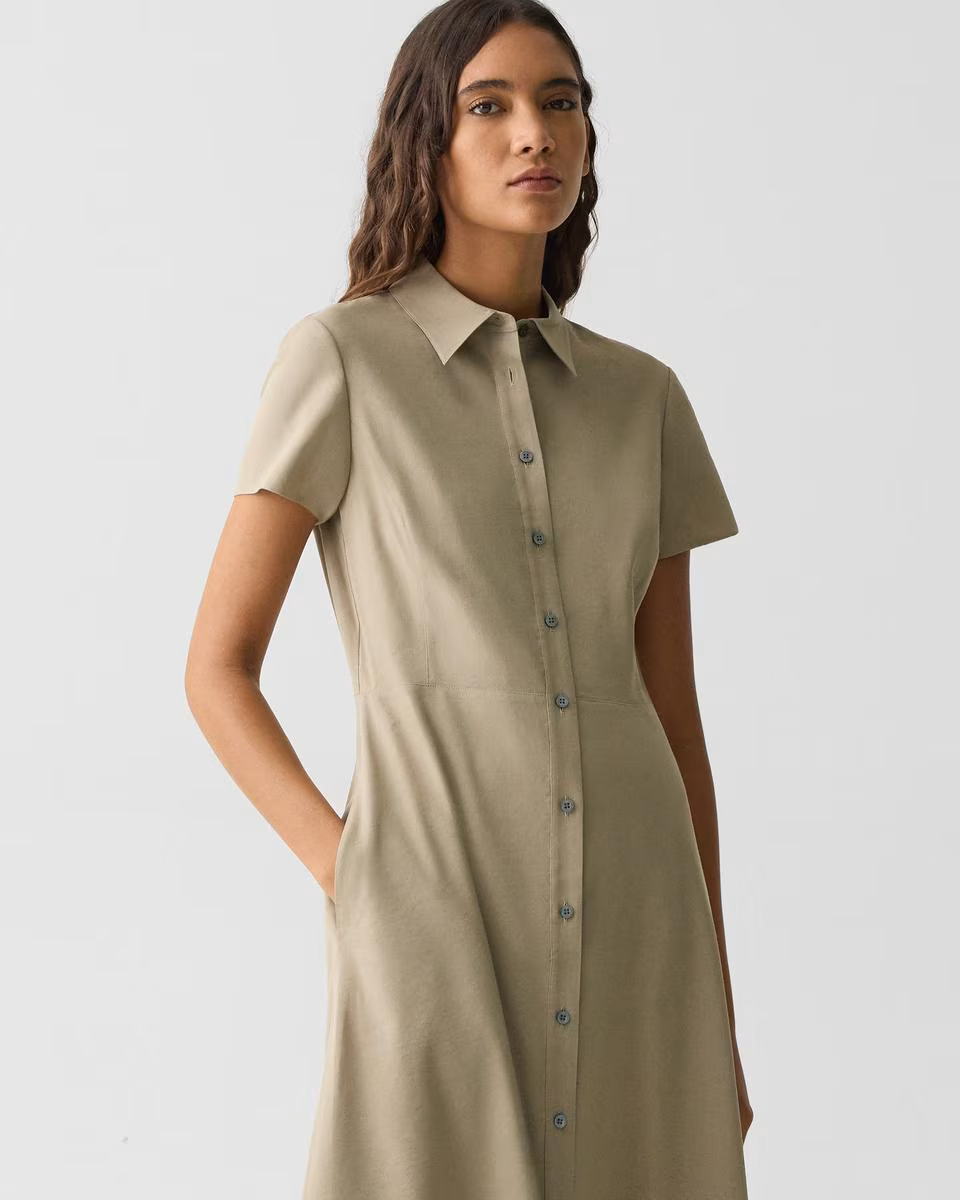Midi Shirt Dress in Good Linen