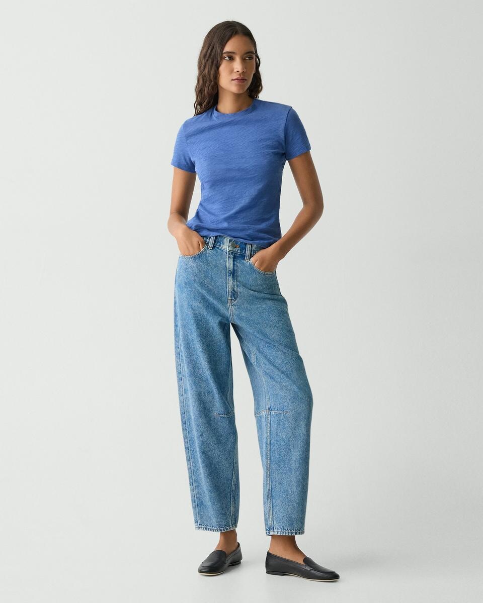 Cropped Barrel Pant in Relaxed Denim