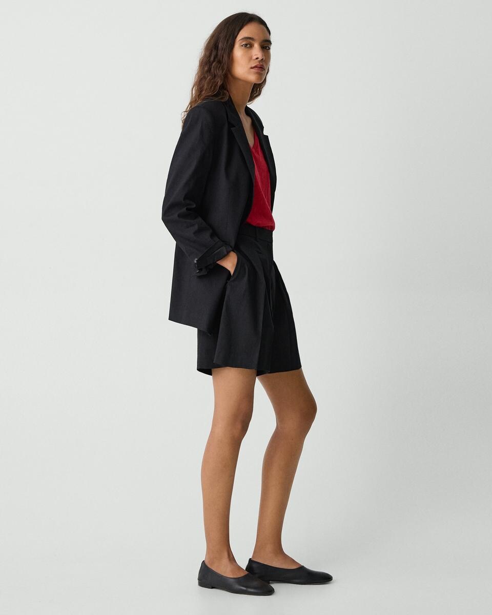 Pleated Short in Good Linen