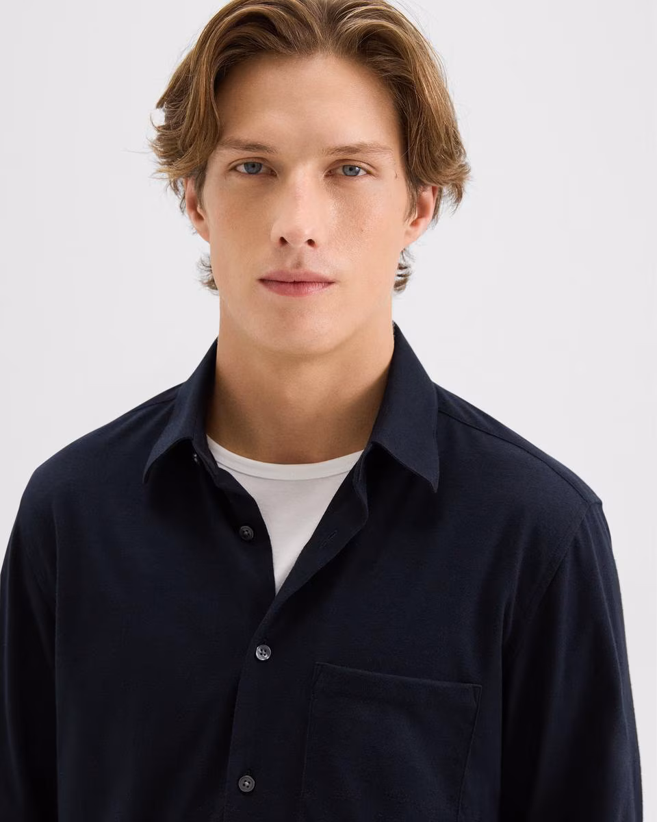 Irving Pocket Shirt in Brushed Structure Knit